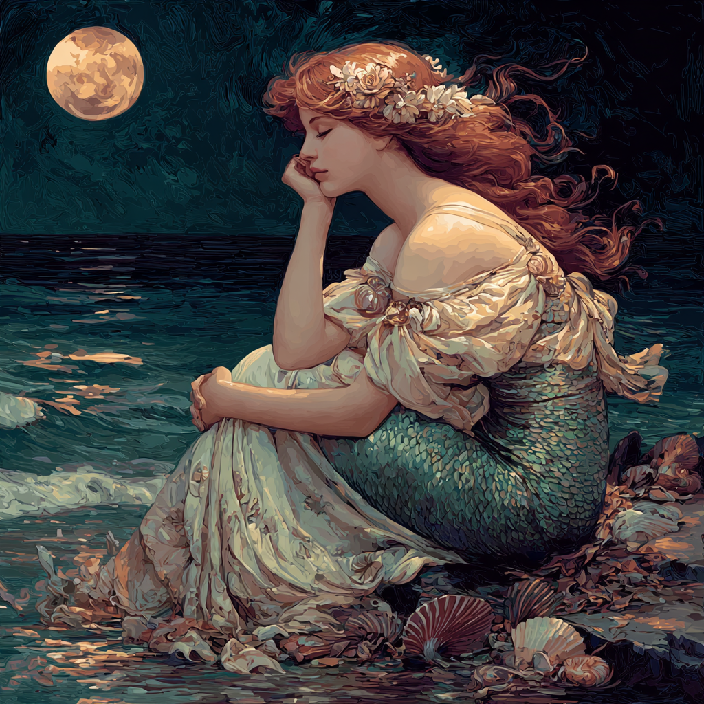 John William Waterhouse Inspired Mermaid Song Painting by numbers kit