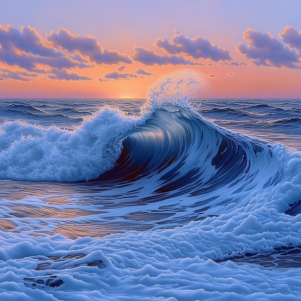 Michelangelo Inspired Dawn Over The Ocean Painting by numbers kit