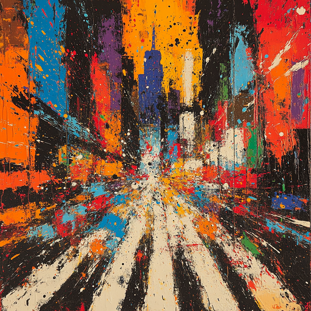 Jackson Pollock Inspired Urban Energy paint by numbers