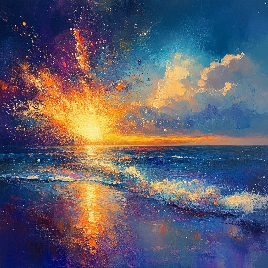 William Turner Inspired Solar Flare Horizon paint by numbers