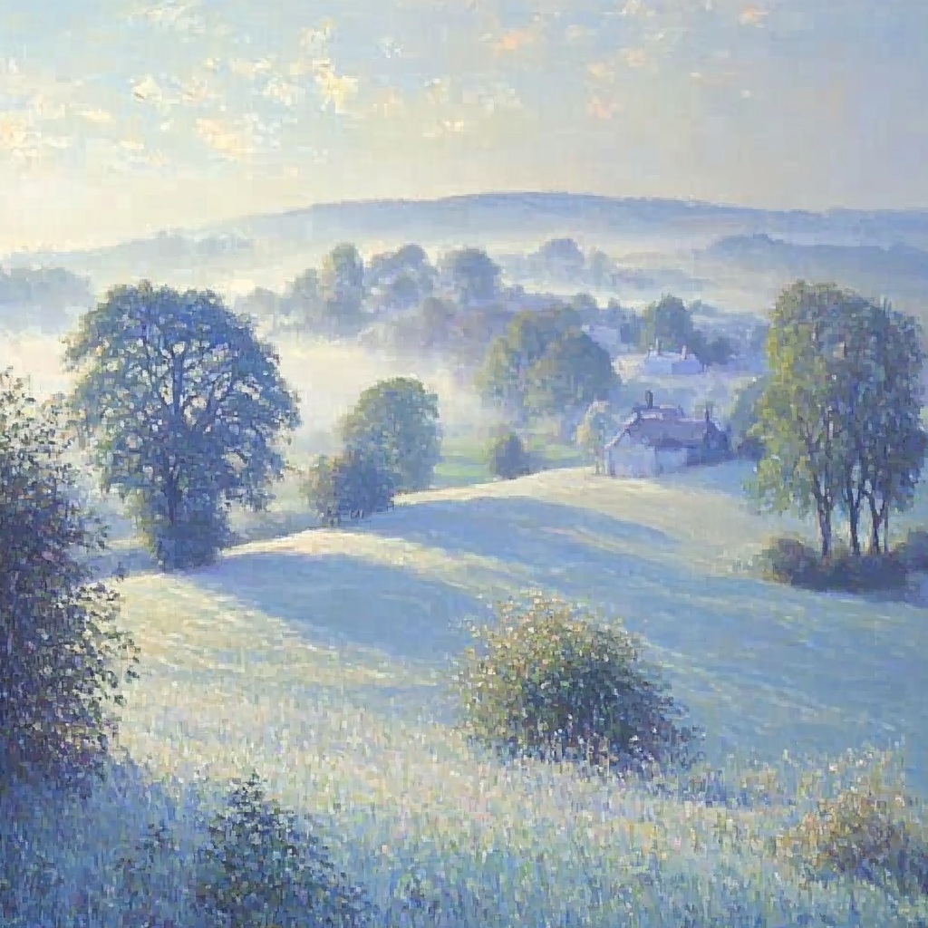 Claude Monet Inspired Morning Fog Landscape DIY paint by numbers