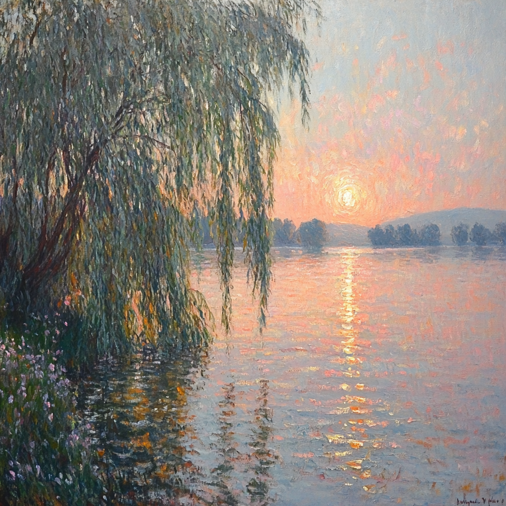 Claude Monet Inspired Sunset Reflections Numbered painting kits