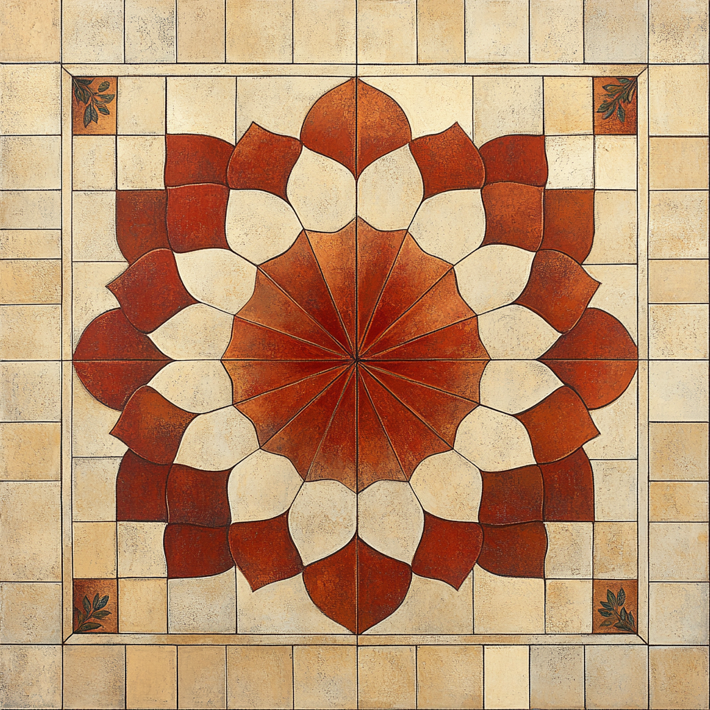 Nandalal Bose Inspired Temple Courtyard Patterns painting number kit