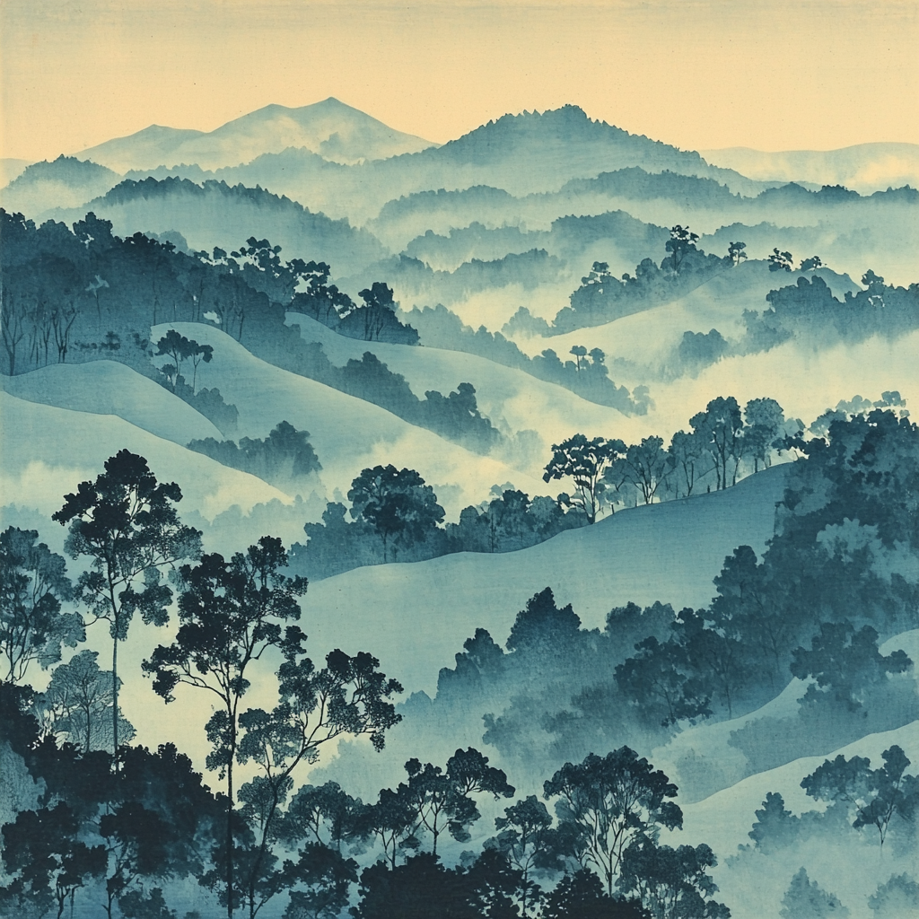 Utagawa Hiroshige Inspired Mystic Fog Paint By Numbers Kits