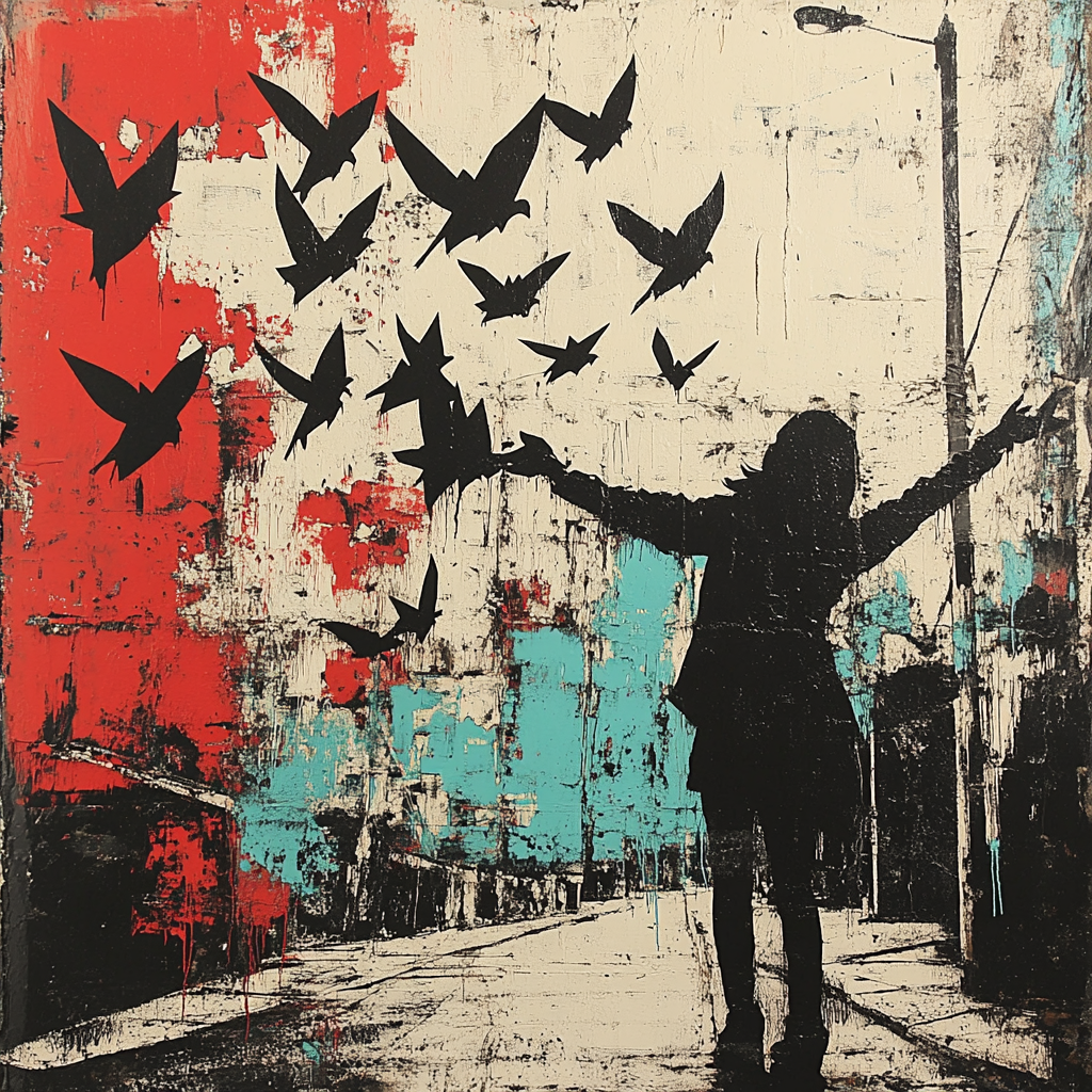 Banksy Inspired Suburban Protest paint by numbers