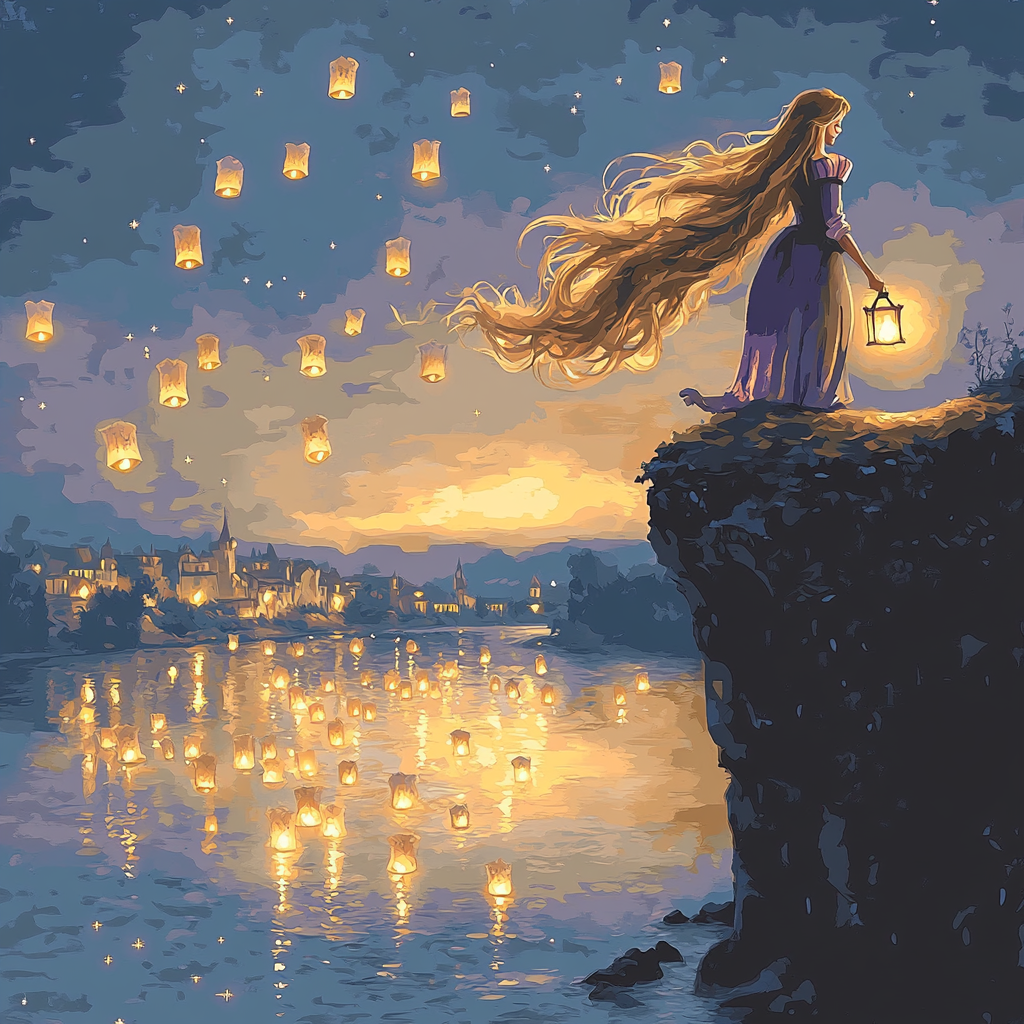 Rapunzel Lantern Evening paint by number