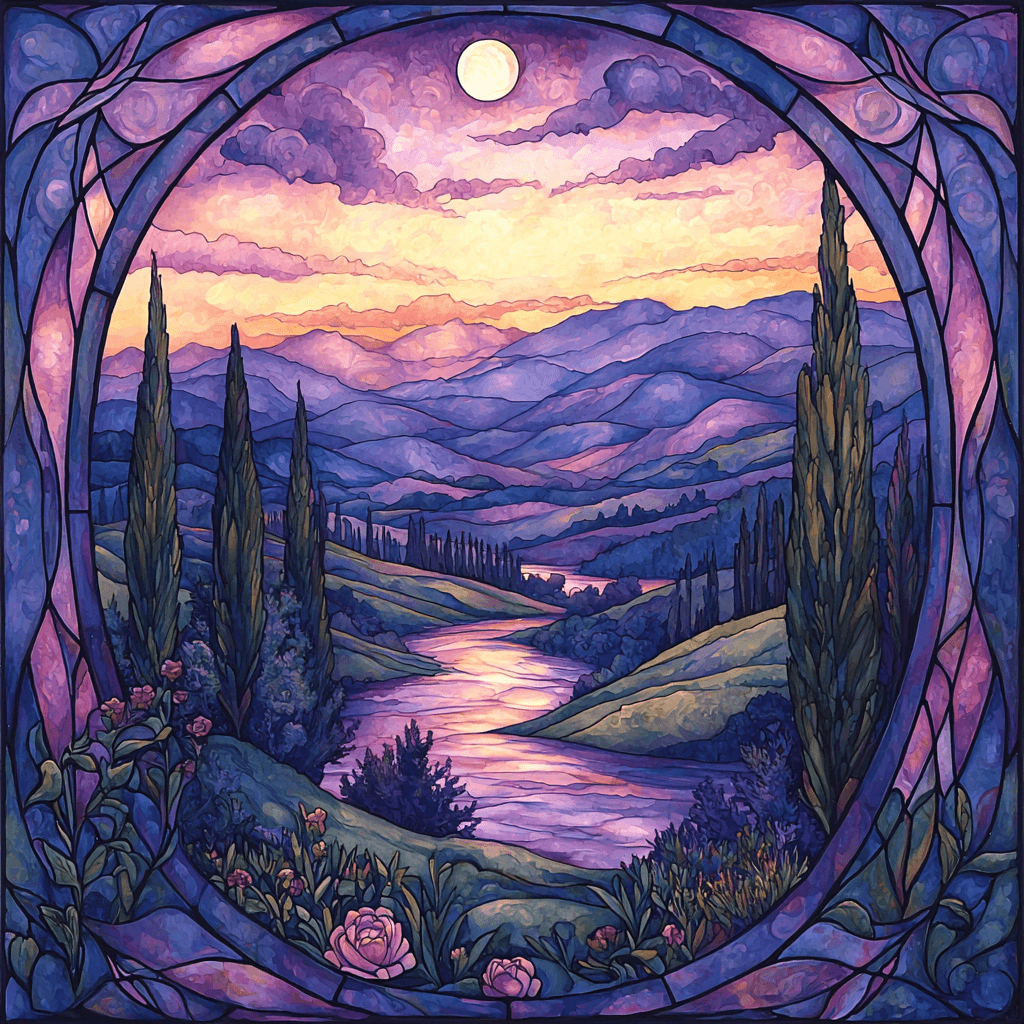 Alphonse Mucha Inspired Twilight Whispers Paint By Color