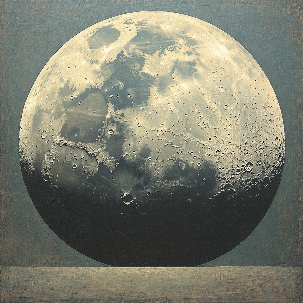 Leonardo Da Vinci Inspired Lunar Eclipse Study Number painting