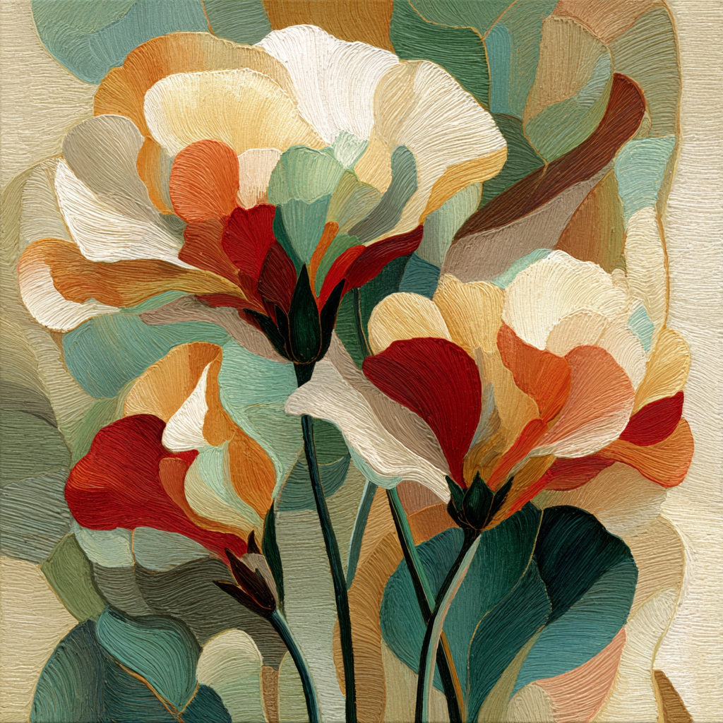 Georgia OKeeffe Inspired Abstract Desert Flowers Number painting