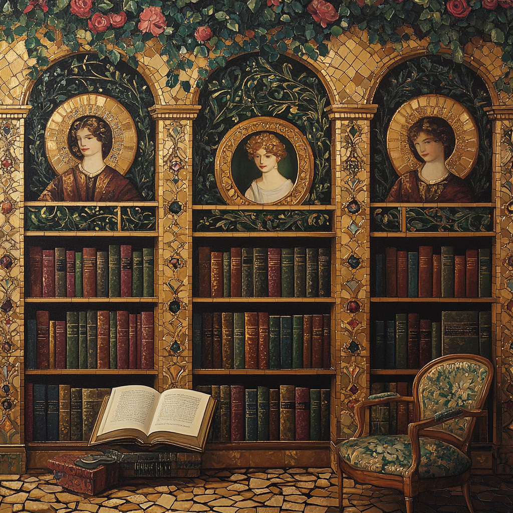 Gustav Klimt Inspired Golden Library Of Memories paint by number