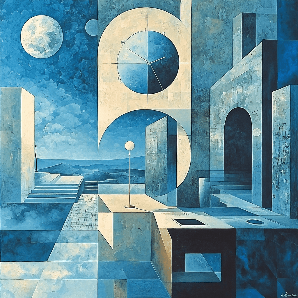 René Magritte Inspired Eccentric Journey Of Time Numbered Painting Kits