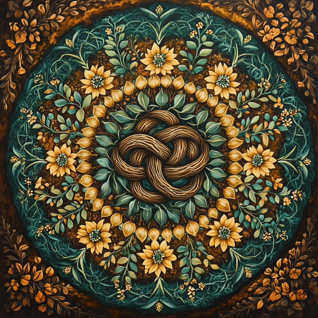 Frida Kahlo Inspired Resilient Root Mandala Number painting