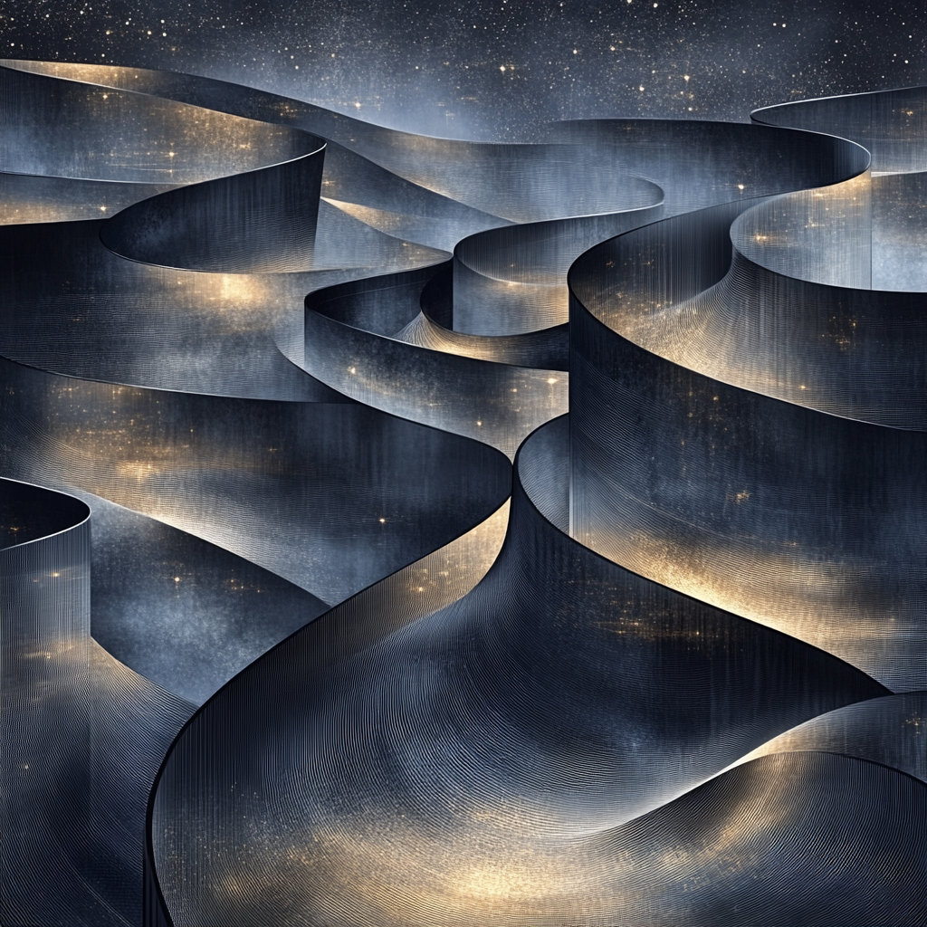 M.C. Escher Inspired Cosmic Loop Of Tessellated Light paint by number