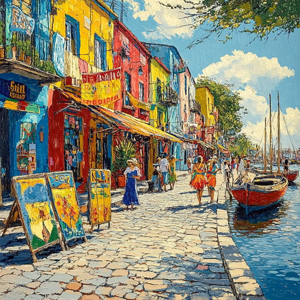 La Boca Panorama Of Colorful Caminito Buenos Aires Argentina Paint by numbers kits