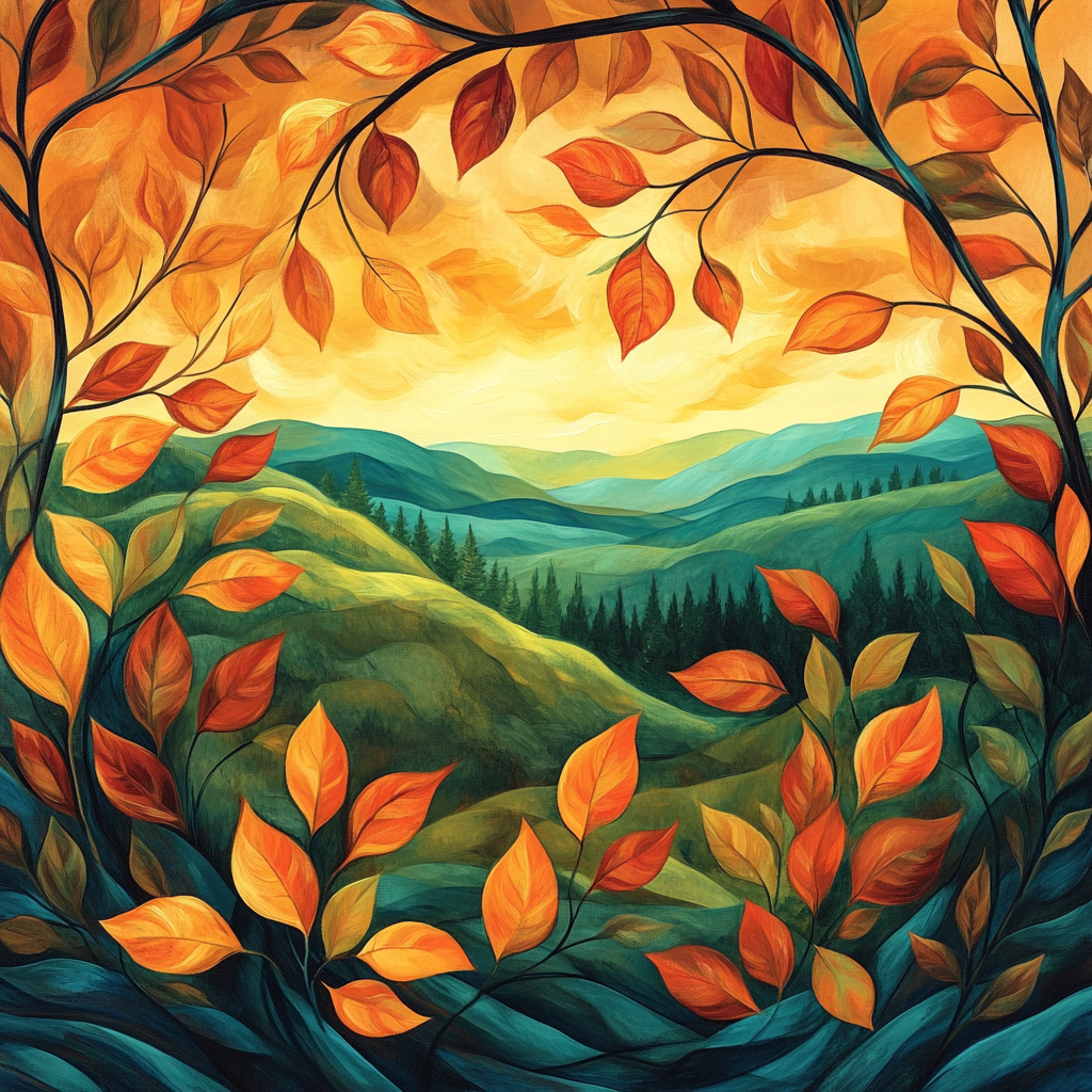 Frederick Varley Inspired Rhythmic Autumn Glow In Windswept Foliage Numbered painting kits