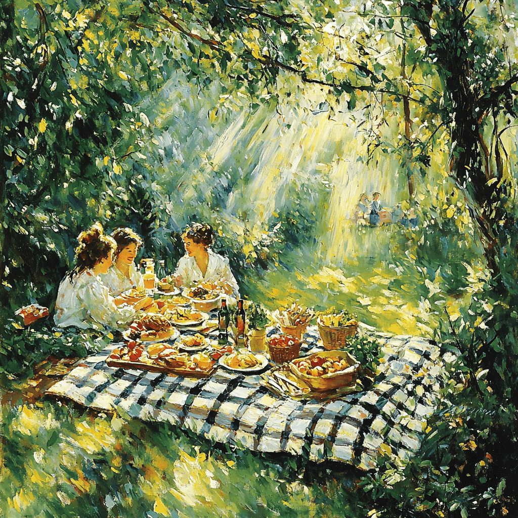 Renoir Inspired Charming Picnic Number Painting