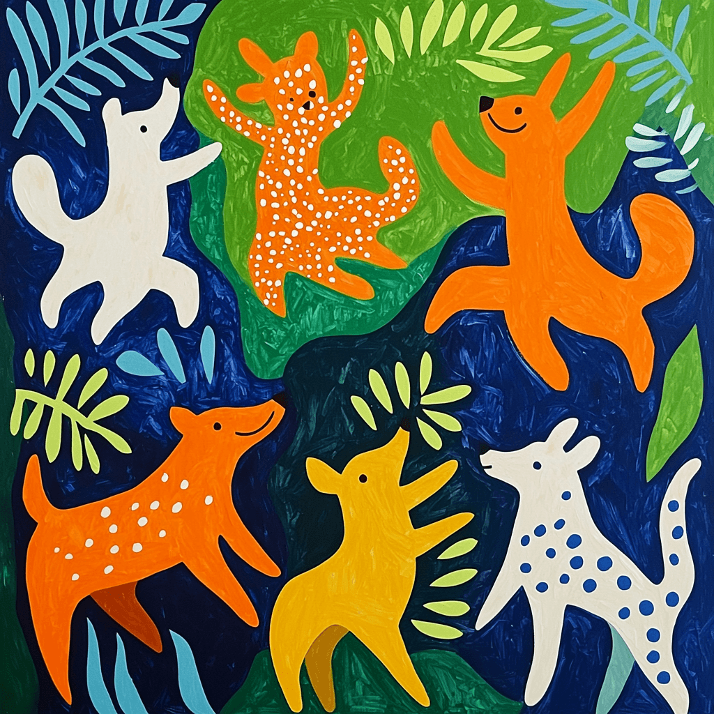 Henri Matisse Inspired Playful Companions Paint By Numbers Art