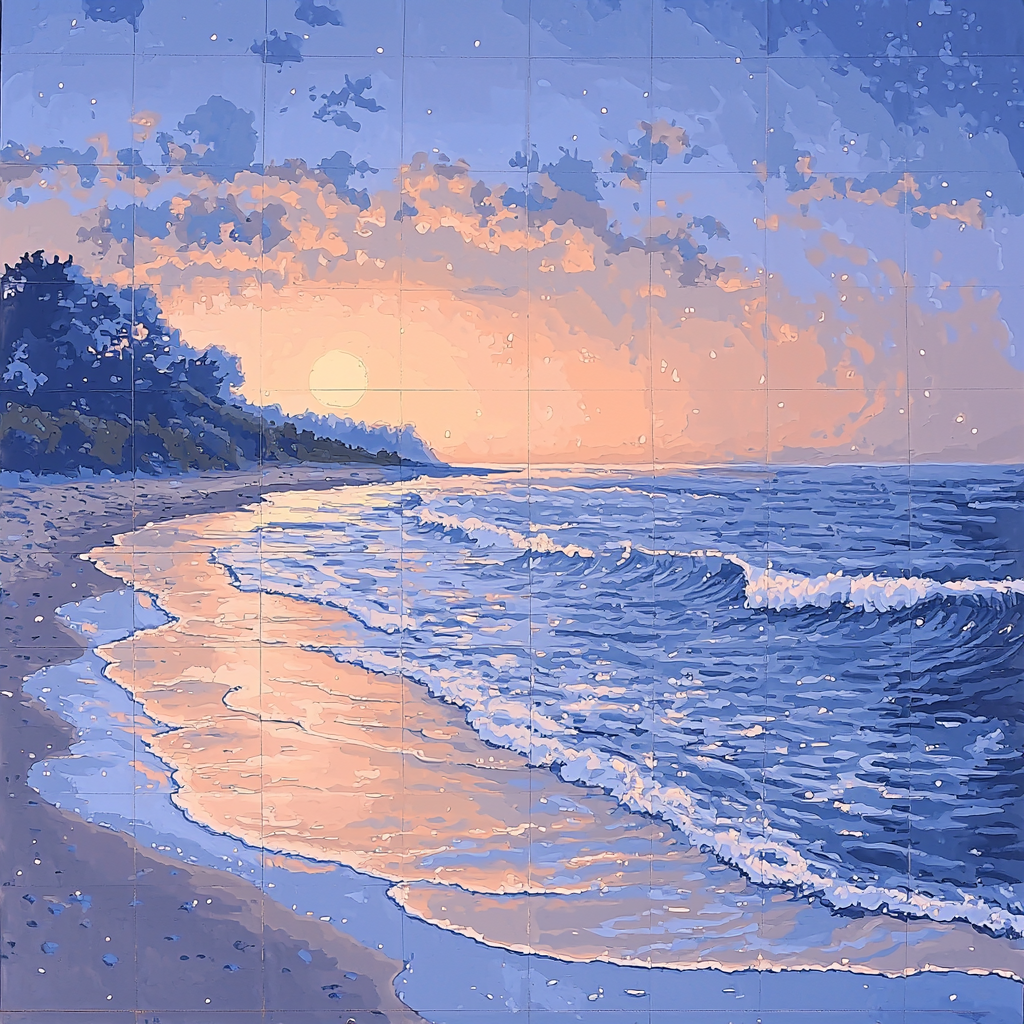 Utagawa Hiroshige Inspired The Beauty Of Evening Tides Paint By Color