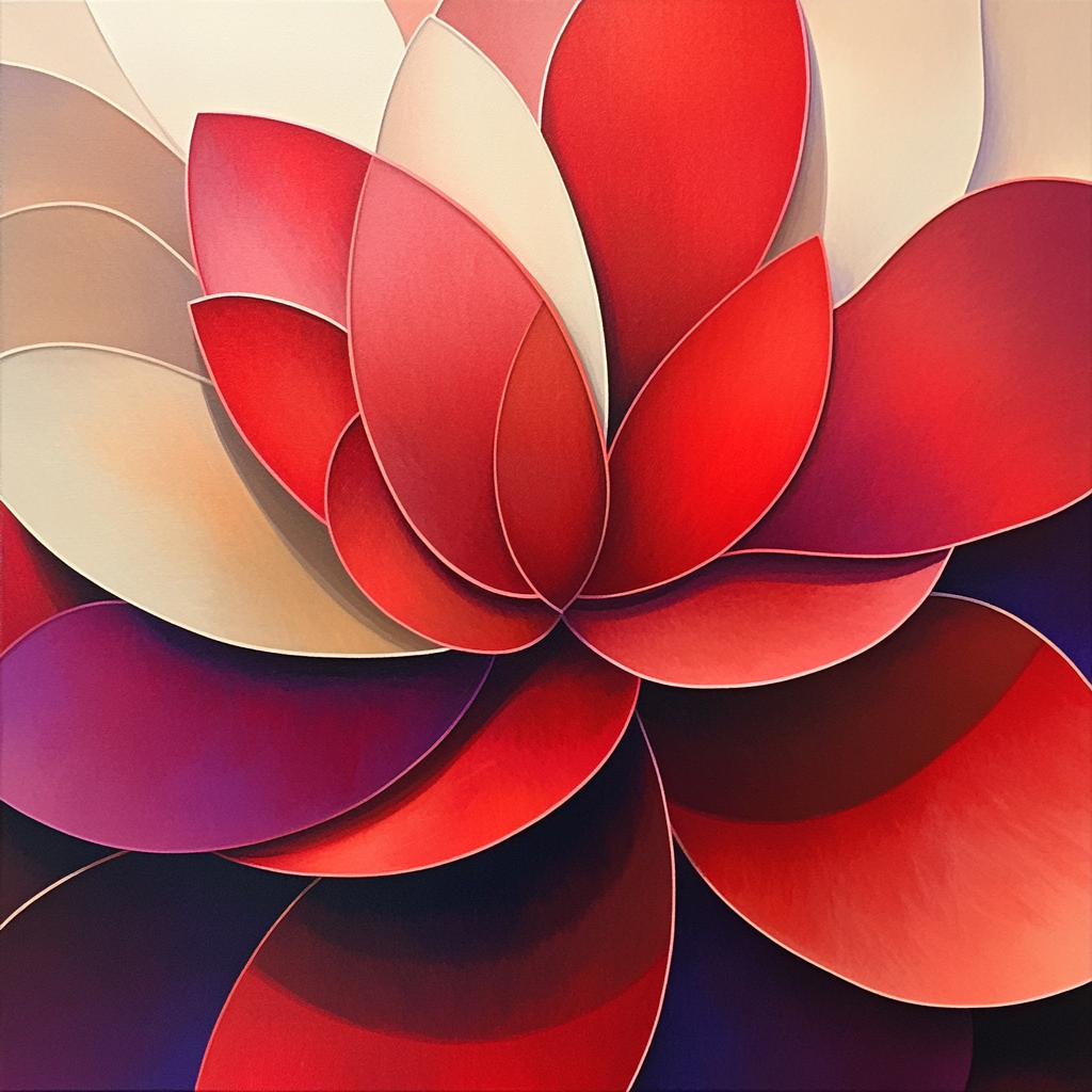 Georgia OKeeffe Inspired Radiant Red Petal Close Up Number painting