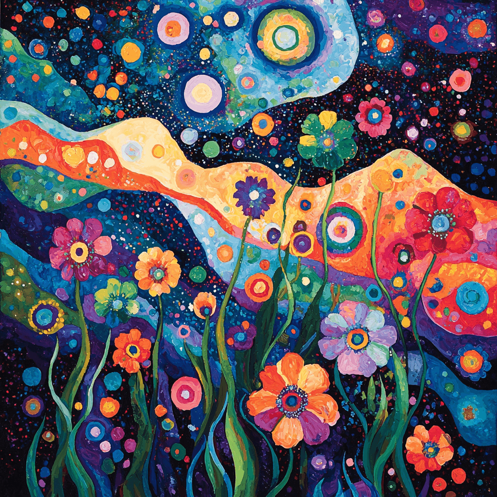 Wassily Kandinsky Inspired Celestial Floral Symphony Paint By Color