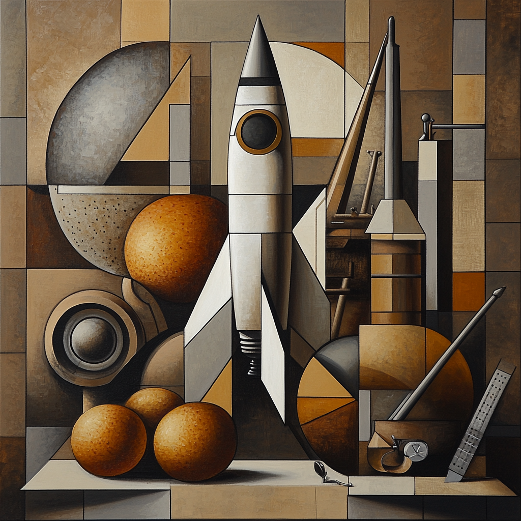 Pablo Picasso Inspired Still Life With Rockets DIY paint by numbers