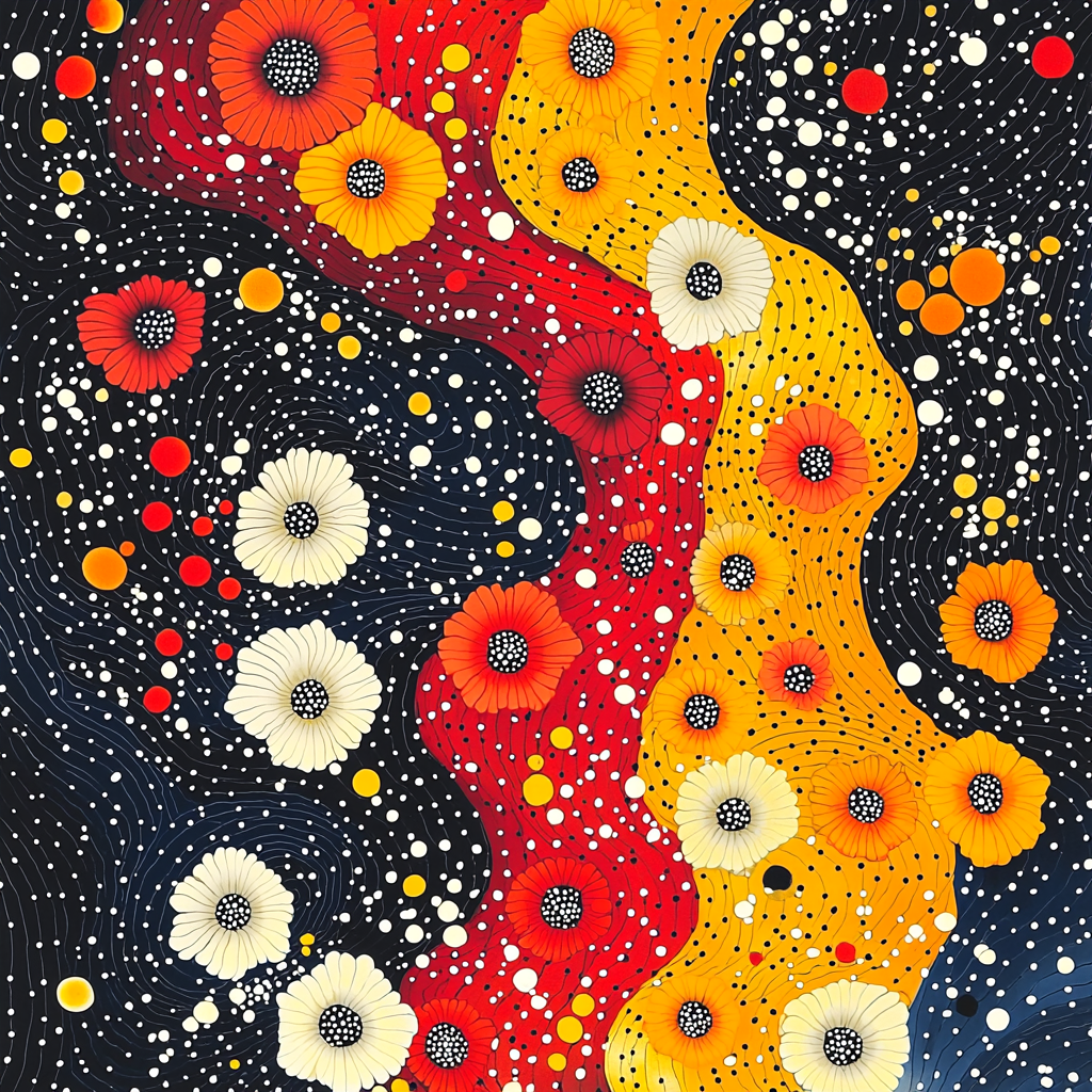 Yayoi Kusama Inspired Infinity Blossom Vision DIY Paint By Numbers