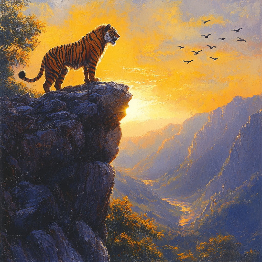 Shere Khan Tall Gaze Paint by numbers art