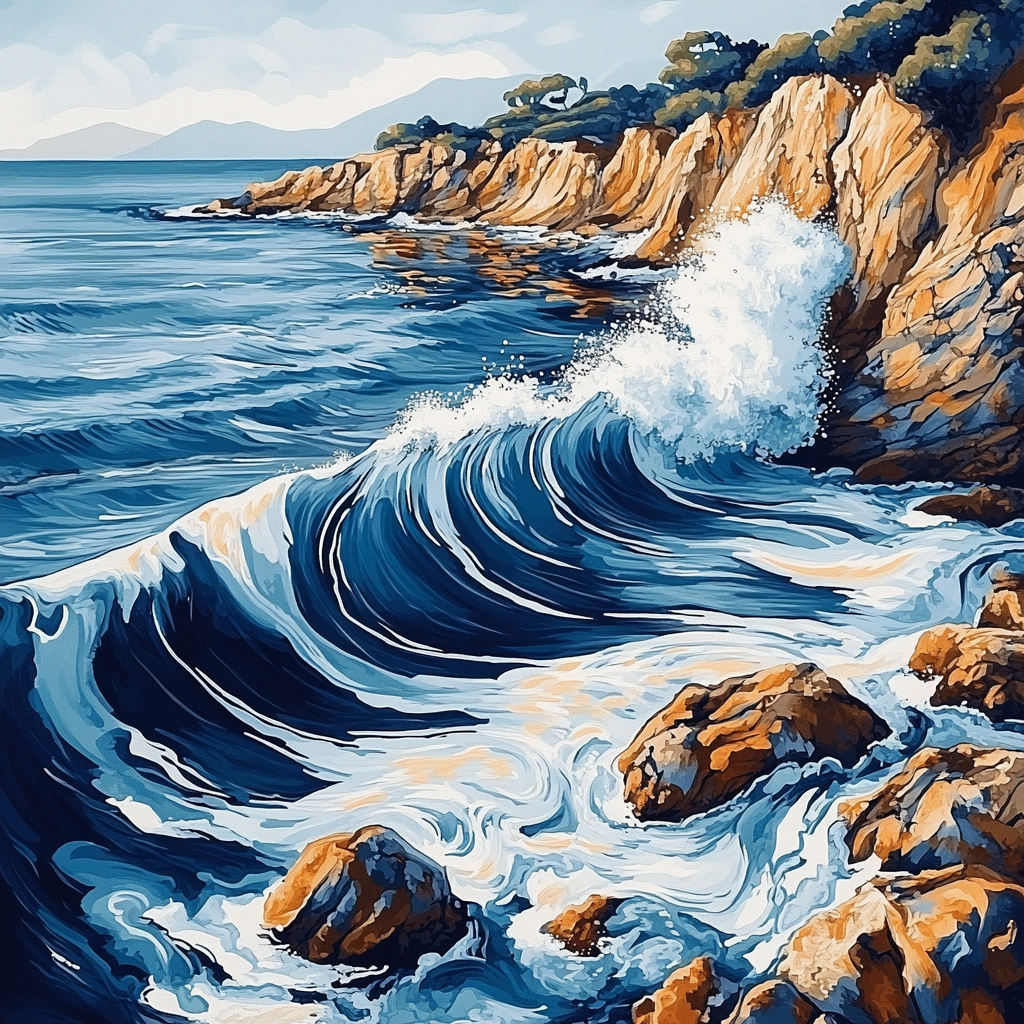 Hokusai Inspired Storm Surge painting number kit