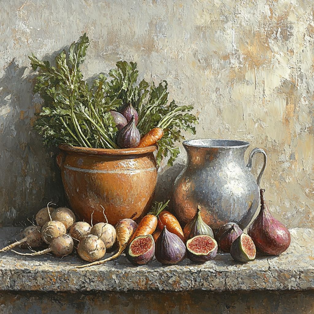 Diego Velázquez Inspired Ceramic Market Harvest paint by color