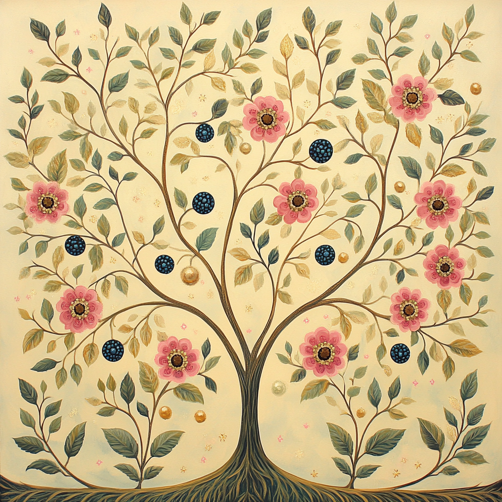 Alphonse Mucha Inspired Celestial Orchard Bloom Numbered painting kits