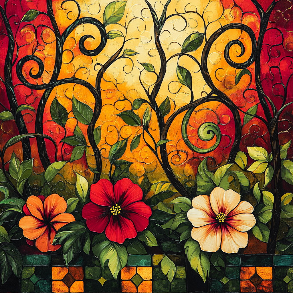 Frida Kahlo Inspired Botanical Resilience Number painting