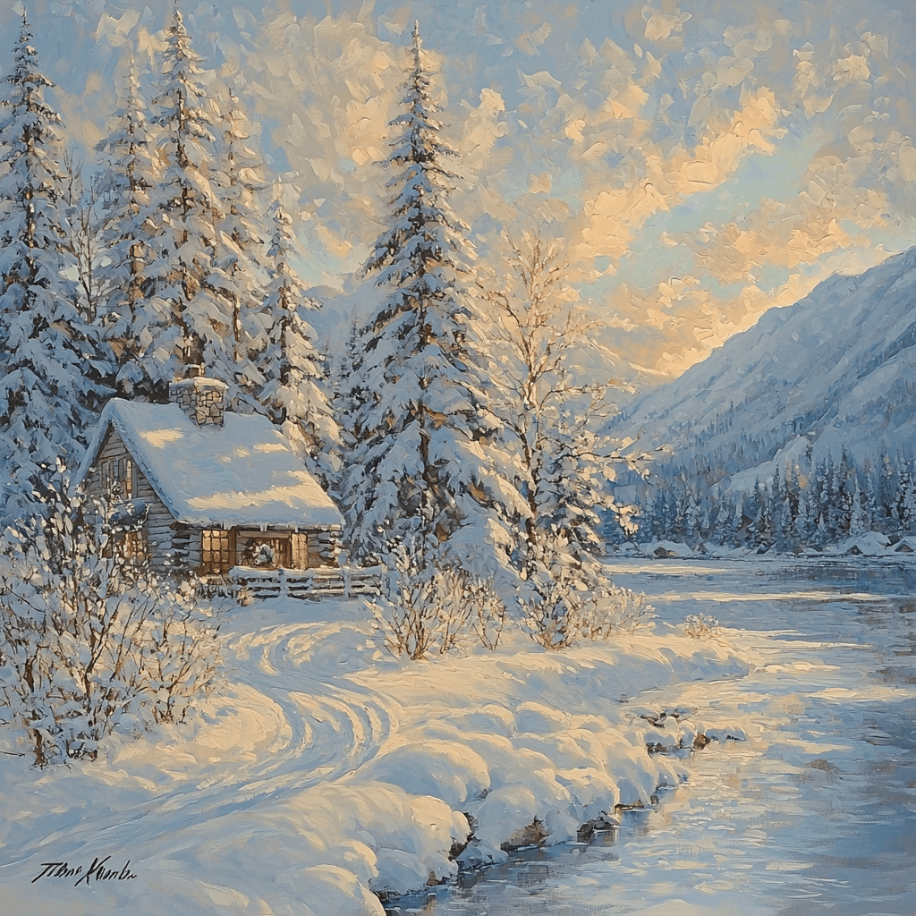Thomas Kinkade Inspired Frosty Serenity DIY Paint By Numbers