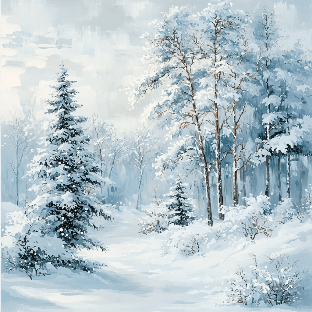 Claude Monet Inspired Winter Whispers Number Painting