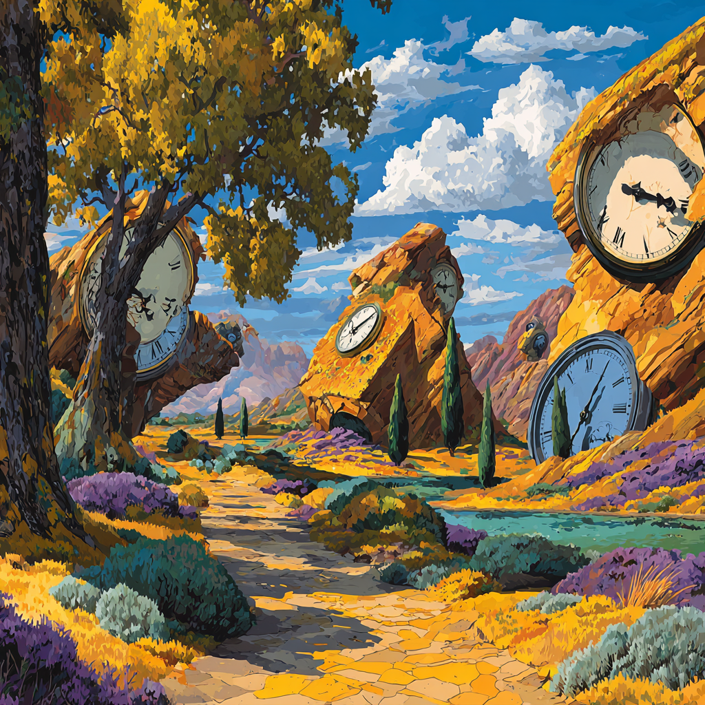 Salvador Dali Inspired Dreamscape Landscape paint by color