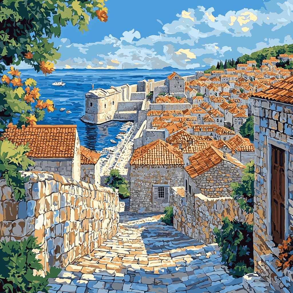 Dubrovnik's Old Town - Croatia Paint By Color