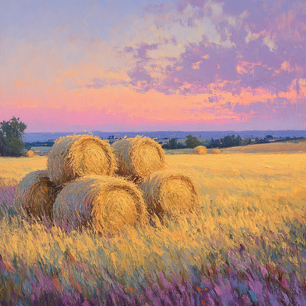 Claude Monet Inspired Twilight Haystacks paint by number