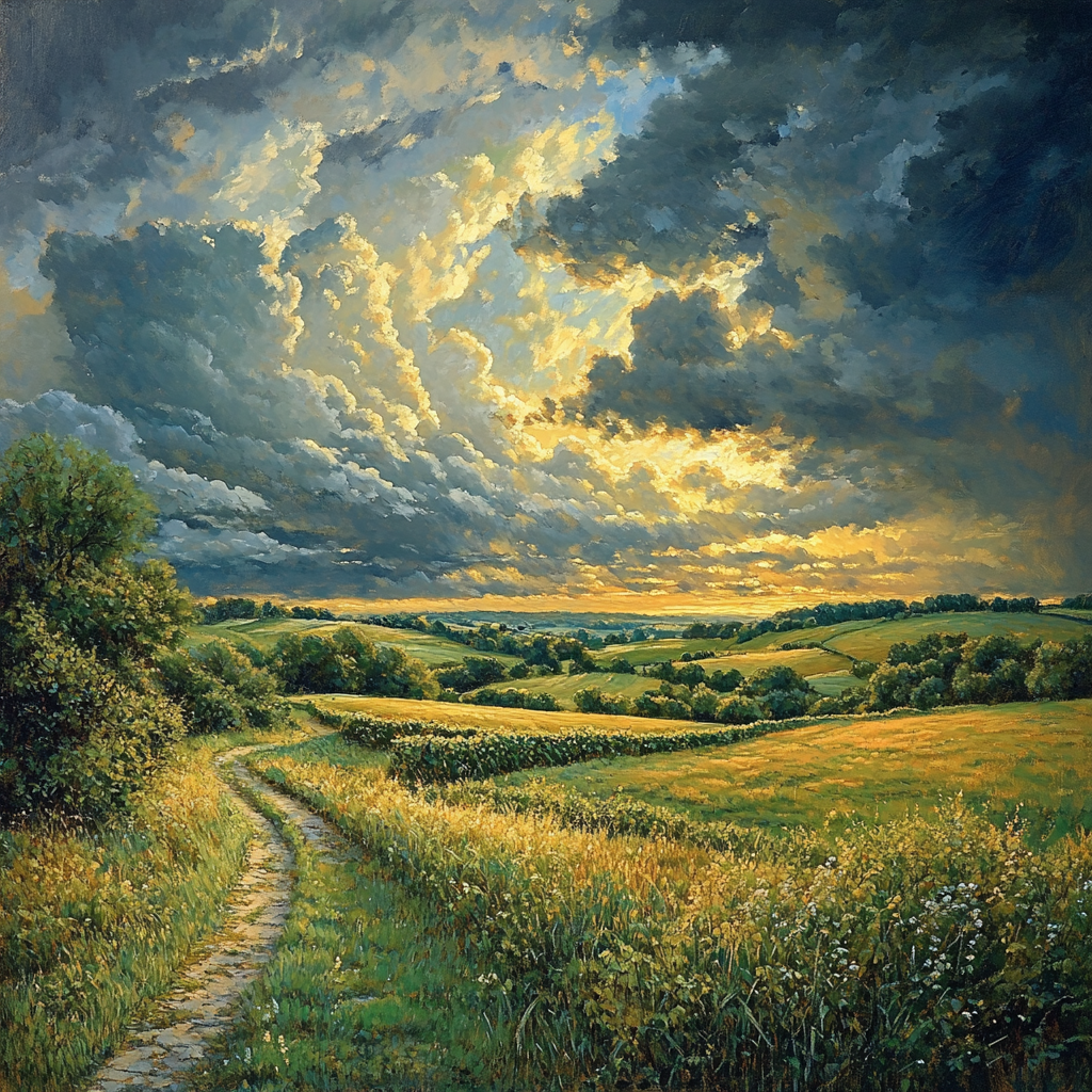 John Constable Inspired Storm Over Countryside painting number kit
