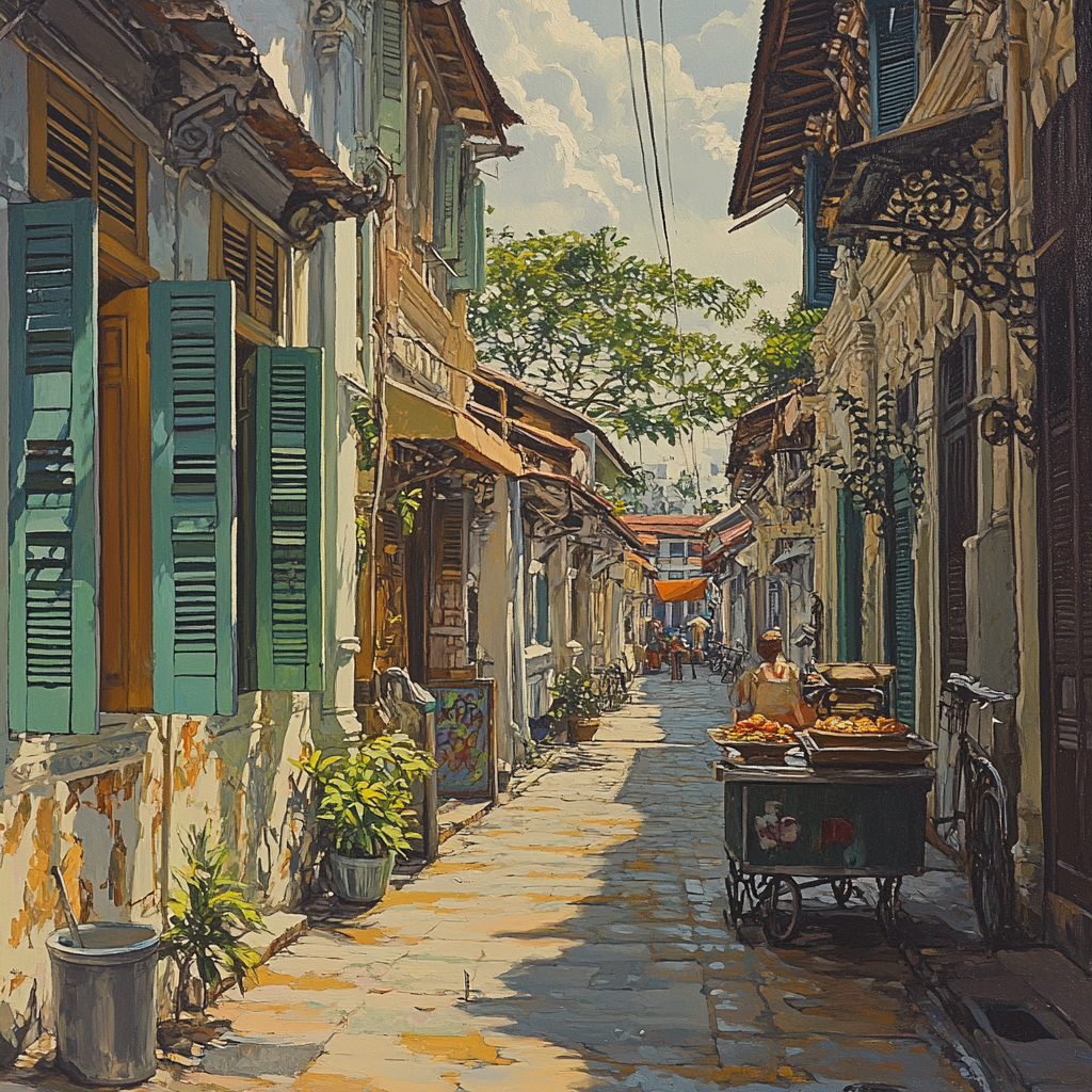 Quirky Alley Of George Town Penang Malaysia Numbered painting kits