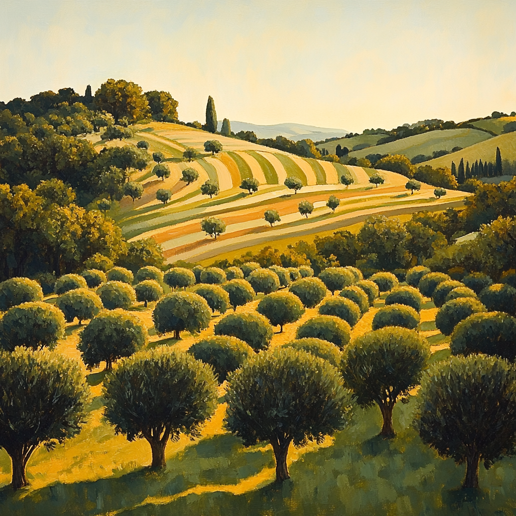 Paul Cézanne Inspired Orchard Planes paint by numbers