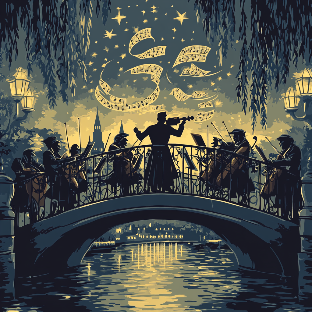 Haunted Orchestra On The Moat Bridge Numbered painting kits