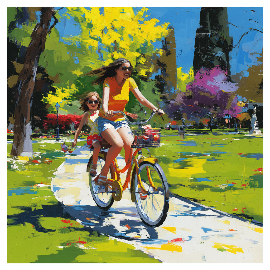 Joyful Family Bike Ride Painting By Numbers Kit