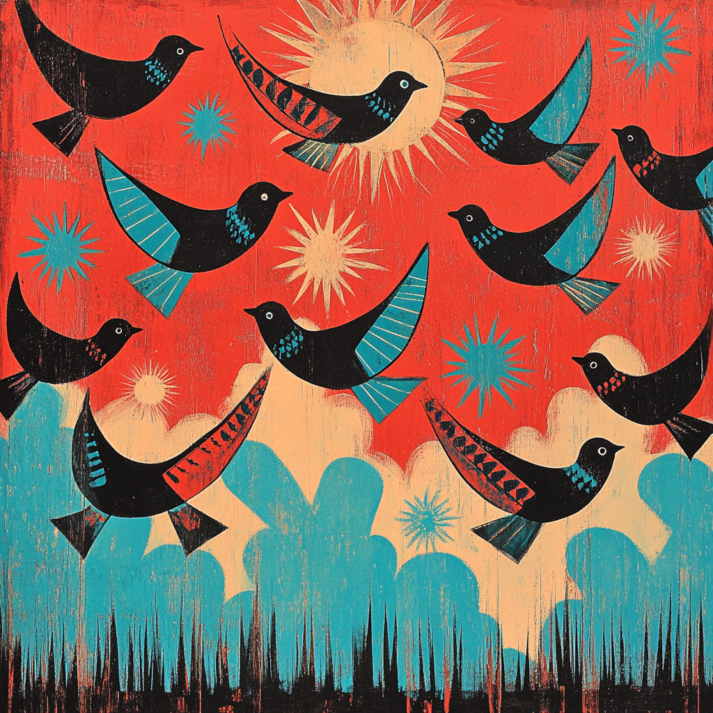 Norval Morrisseau Inspired Birds Of The Northern Sky DIY paint by numbers