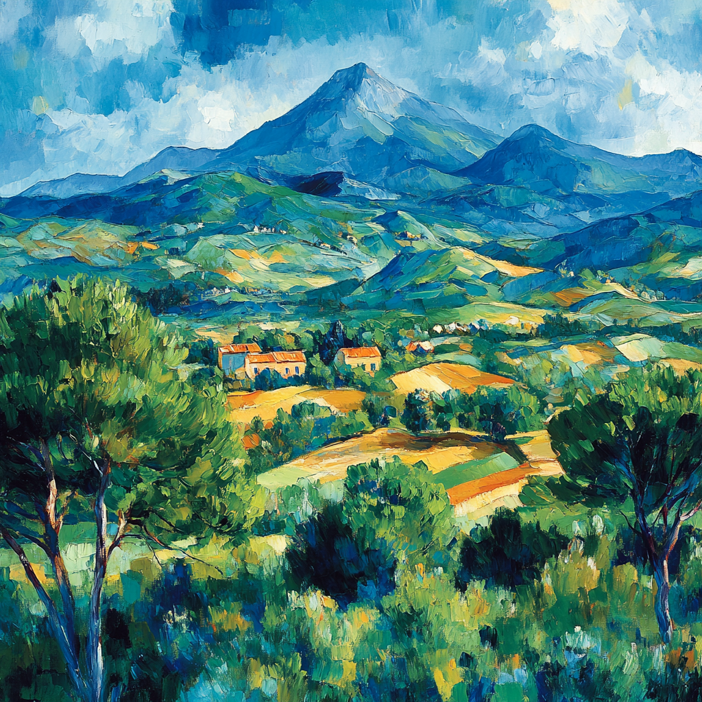 Paul Cézanne Inspired Abstract Mountain Geometry Painting by numbers kit