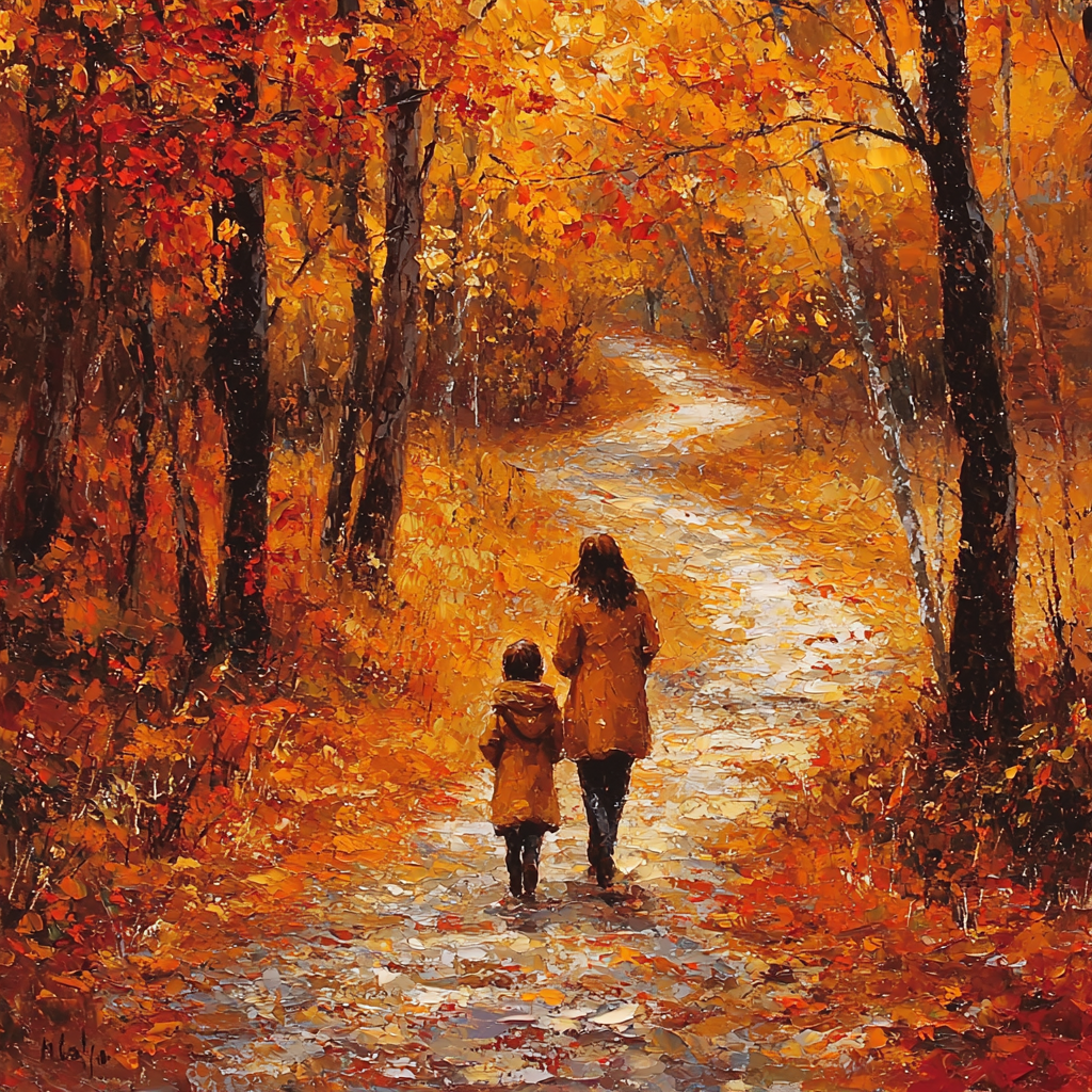 Joyful Autumn Stroll Numbered Painting Kits