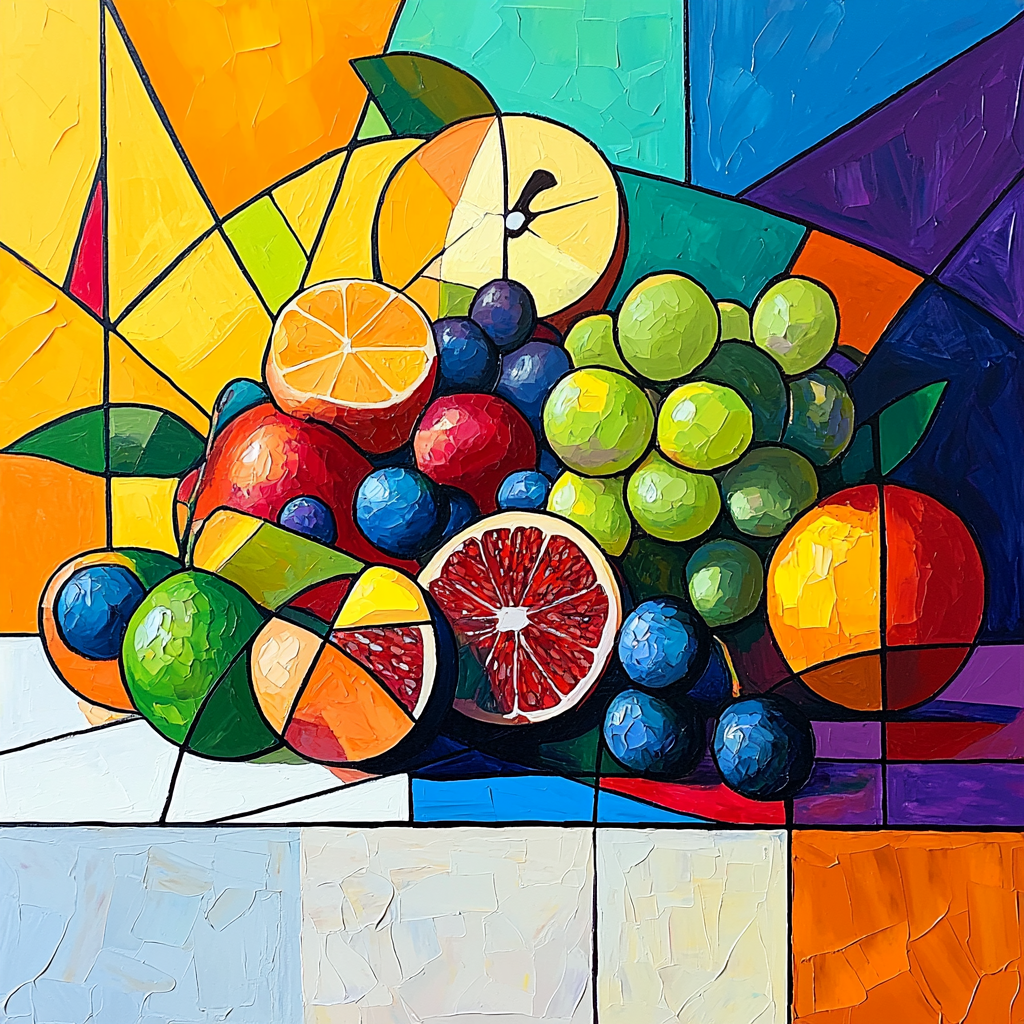 Paul Cézanne Inspired Abstract Fruit Symphony Painting Number Kit