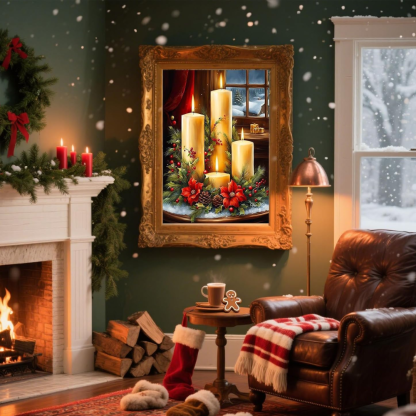 Christmas Paint by Numbers DIY Canvas Kit for Home Decor