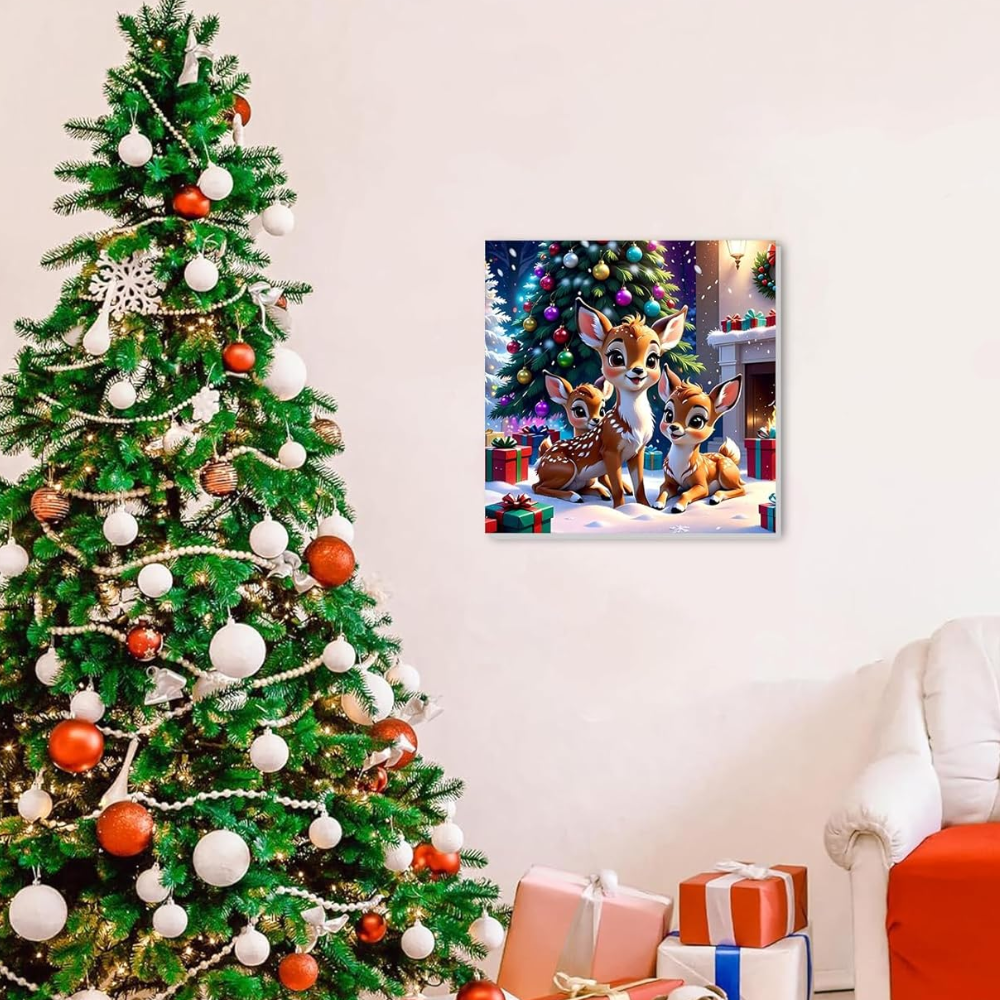 Christmas Paint by Numbers Kit with Frame and Easel