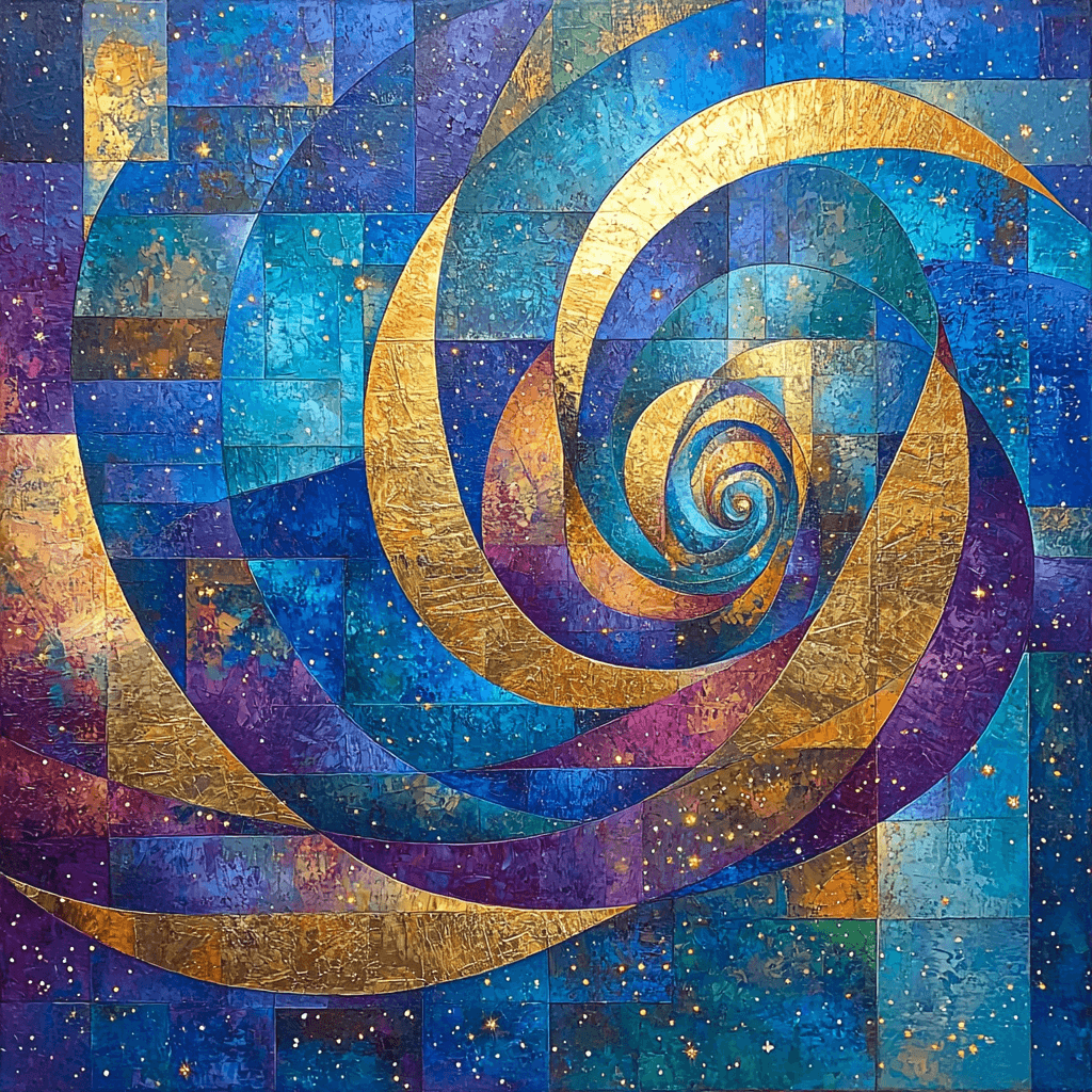 Paul Cézanne Inspired Abstract Cosmic Waves Numbered Painting Kits