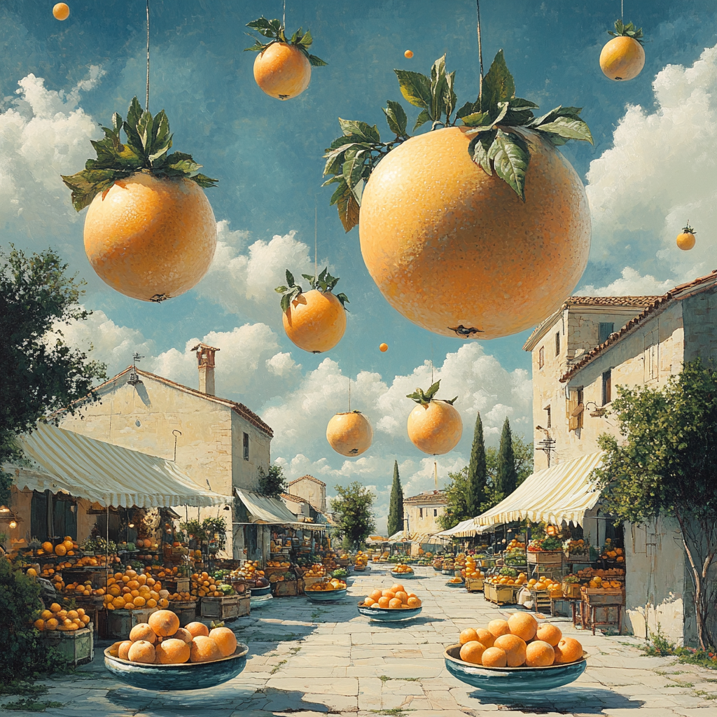 Rene Magritte Inspired Calm Bazaar Numbered painting kits
