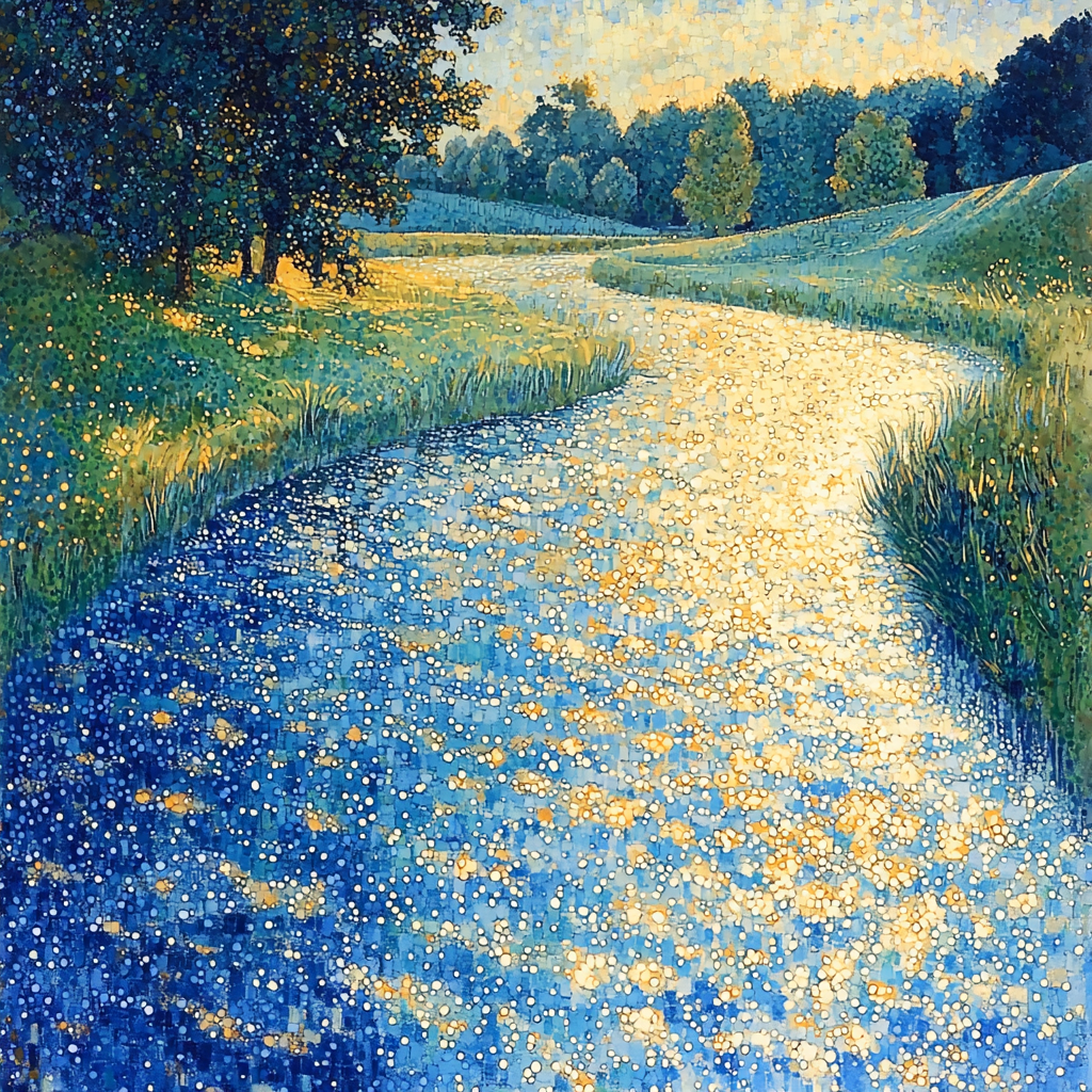 Georges Seurat Inspired Whirling Waters DIY Paint By Numbers